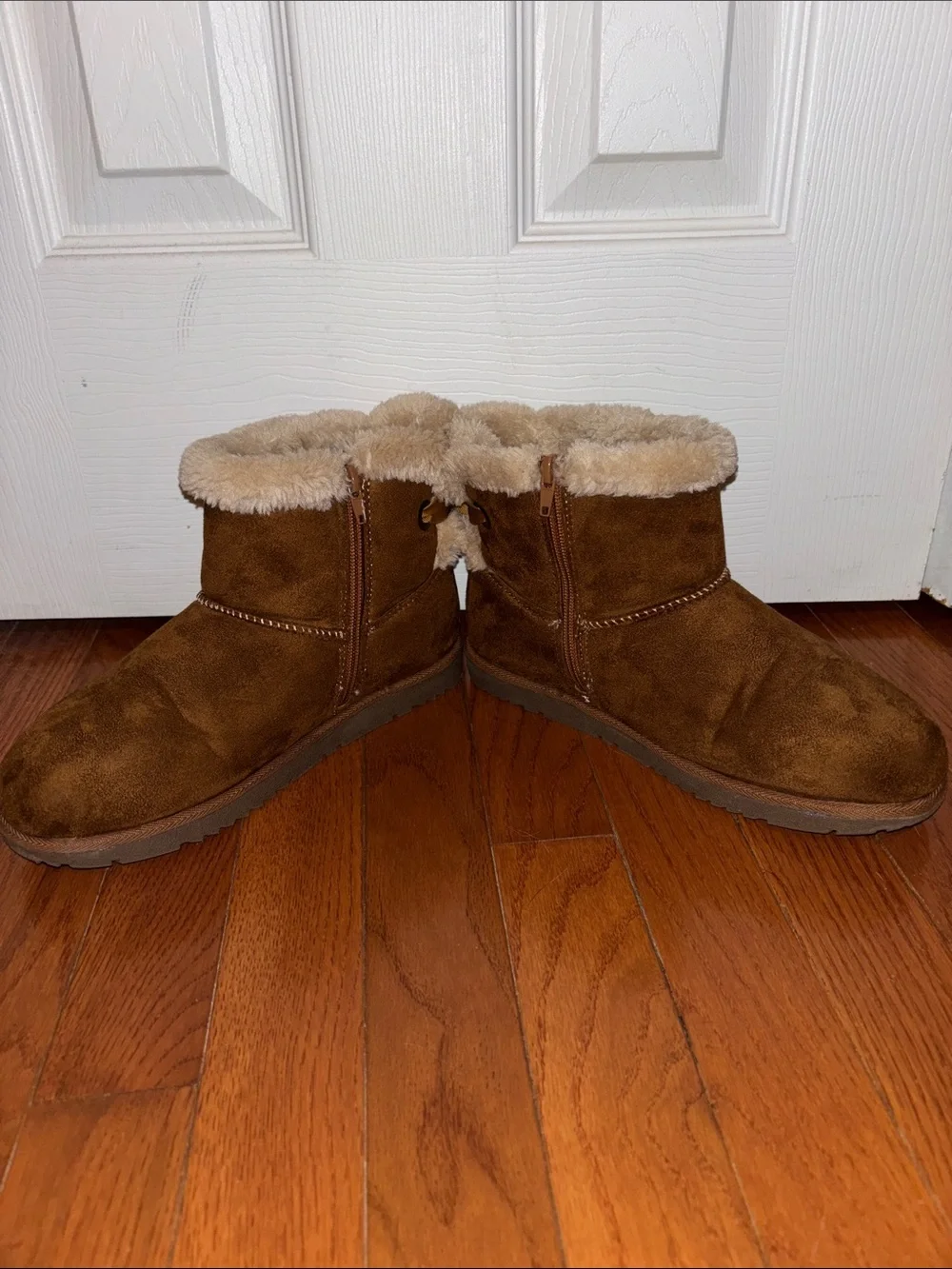 Hot Cakes Kids Brown Suede Shearling-Lined Ankle Boots